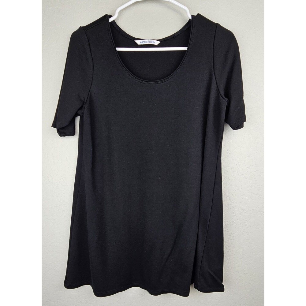 Nygard Women's Medium Classic Black T-Shirt Top Rayon Nylon Spandex